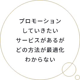 プロモーションしていきたいサービスがあるがどの方法が最適化わからない